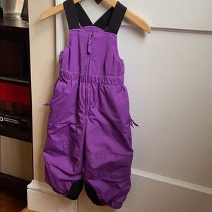 REI Purple Fleece Snow Bib 12 mos.